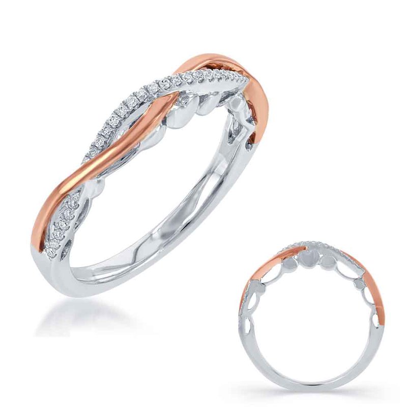 14K Rose & White Gold Band