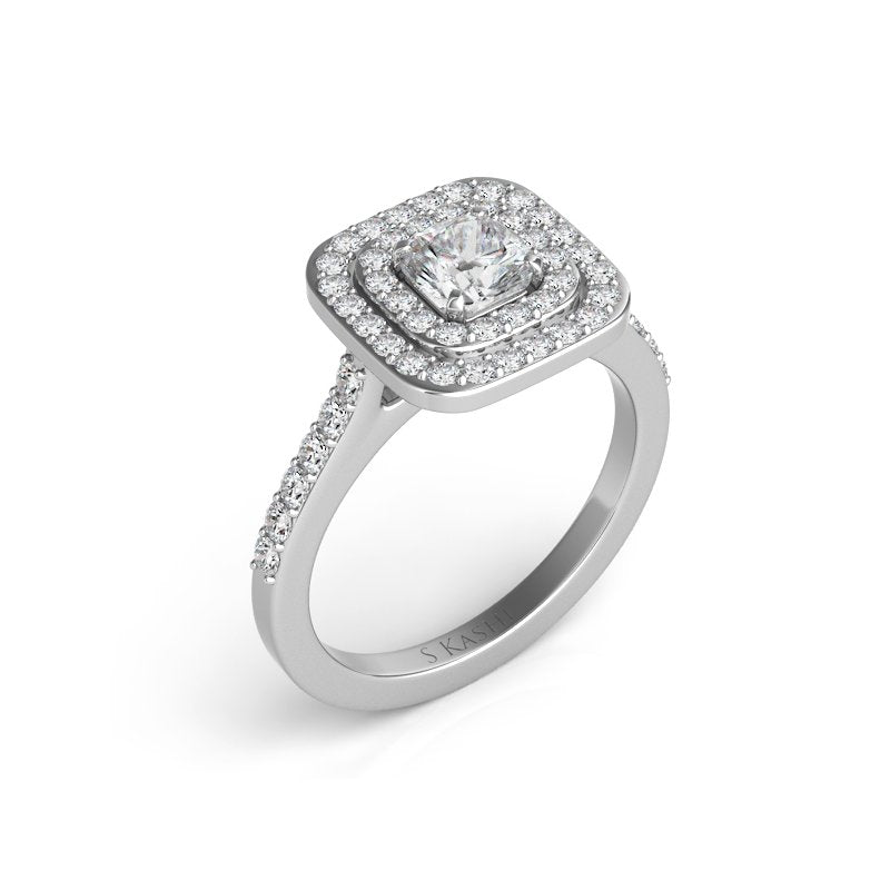 White Gold Halo Engagement Ring