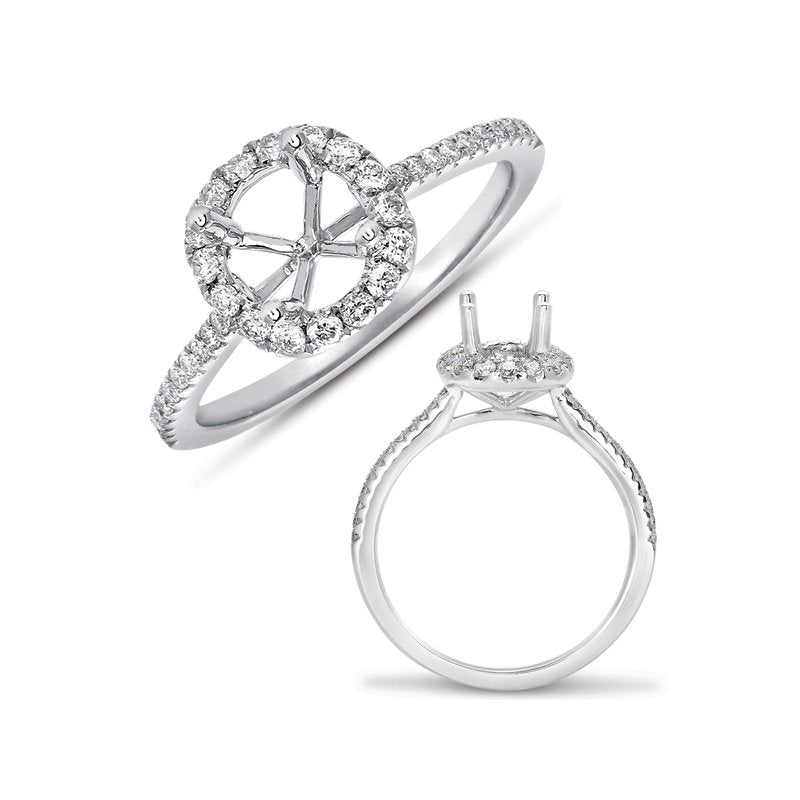White Gold Halo Engagement Ring