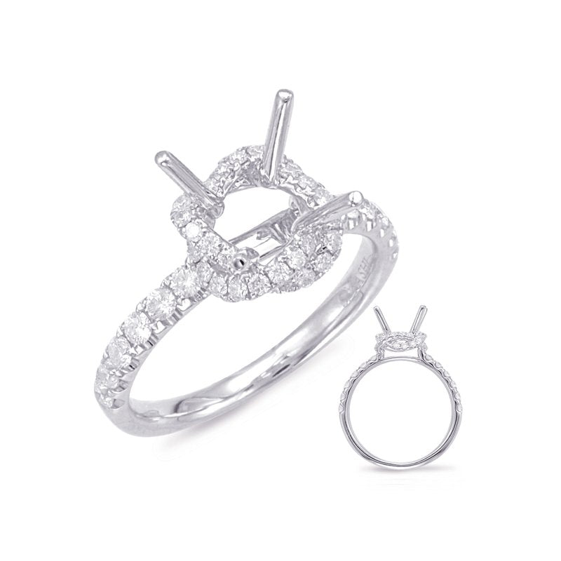White Gold Halo Engagement Ring