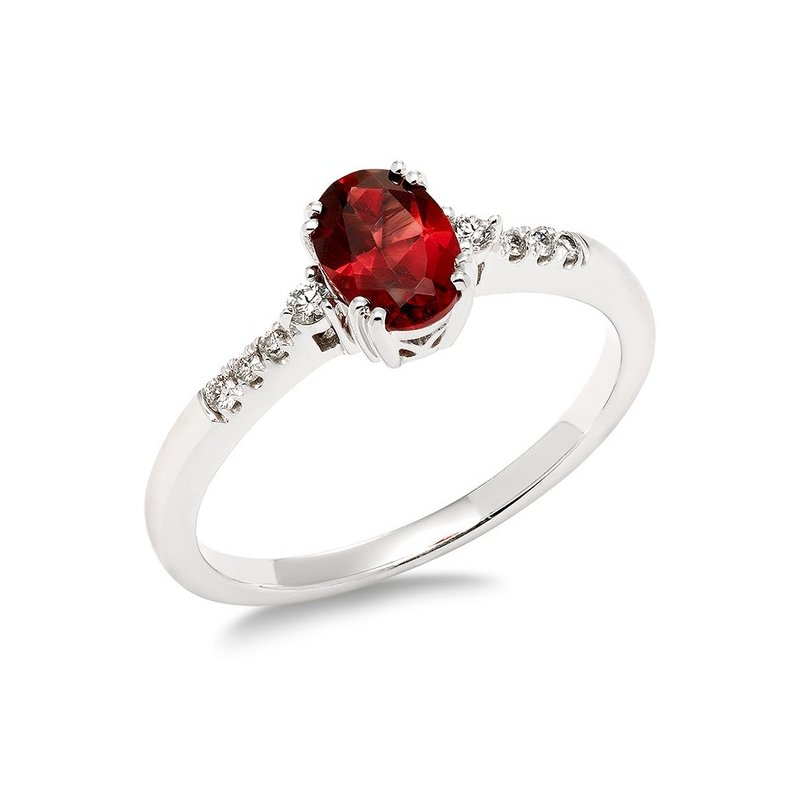 0.09Ctw Diamond & Garnet Birthstone Ring