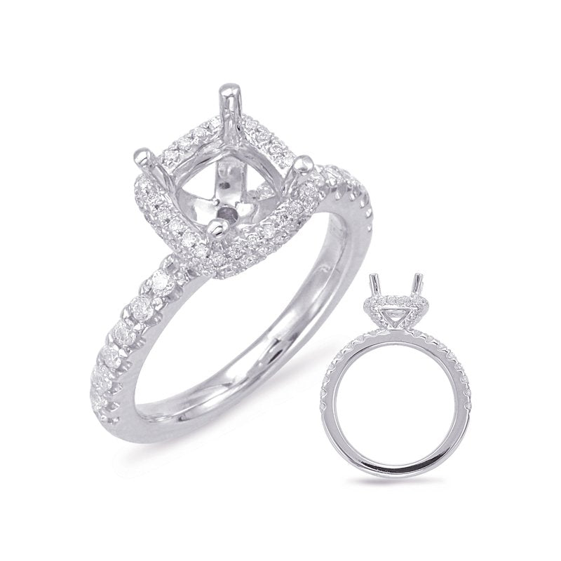 White Gold Halo Engagement Ring