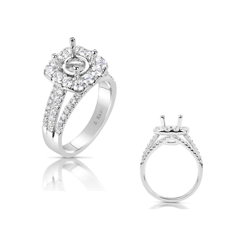 White Gold Halo Engagement Ring