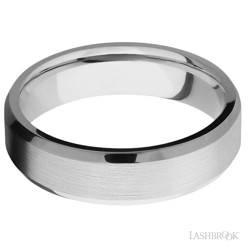 6 mm wide Beveled Cobalt Chrome band.
