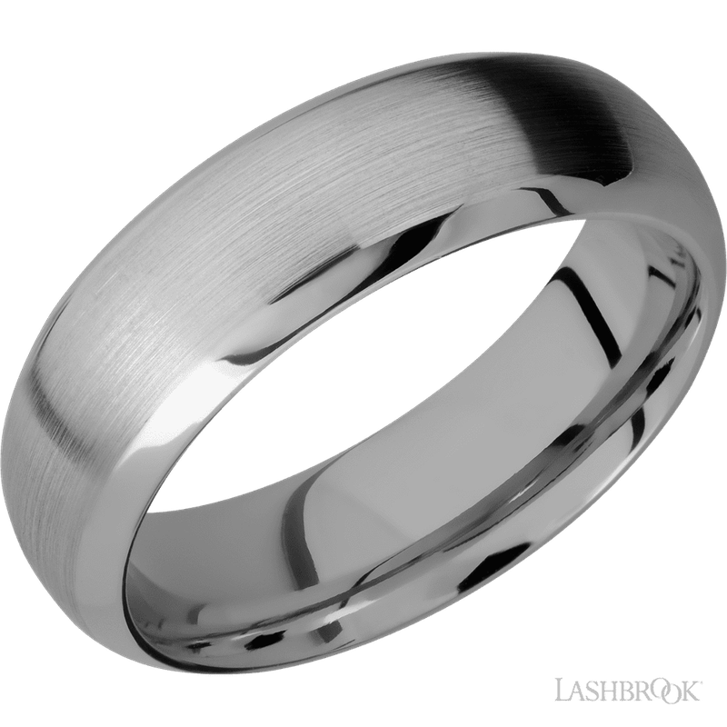 7 mm wide Domed Bevel Titanium band.