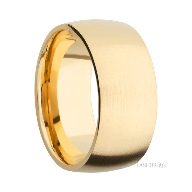 10 mm wide Domed 14K Yellow Gold band.