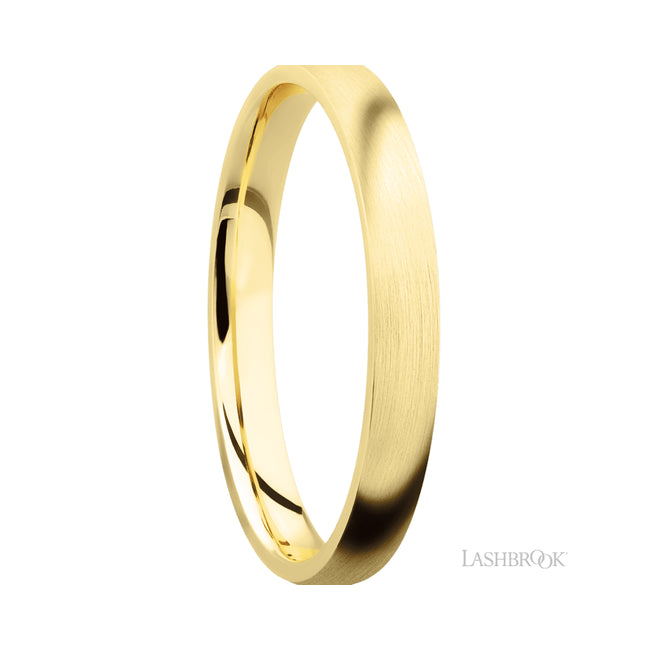 3 mm wide Domed 14K Yellow Gold band.