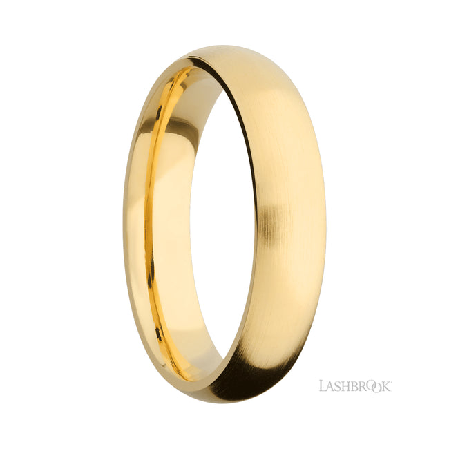 5 mm wide Domed 14K Yellow Gold band.
