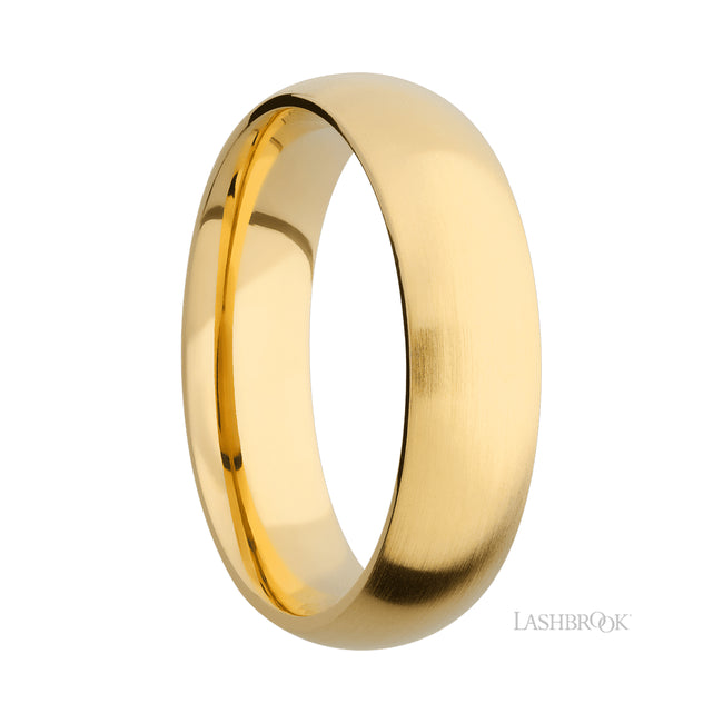 6 mm wide Domed 14K Yellow Gold band.