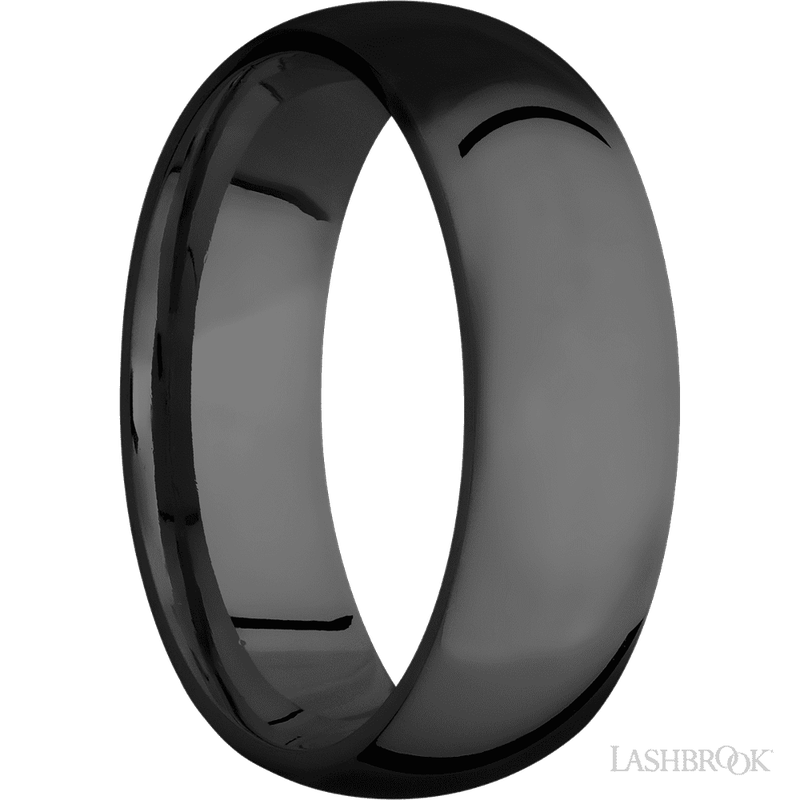7 mm wide Domed Zirconium band.