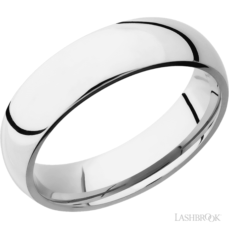 6 mm wide Domed Cobalt Chrome band.