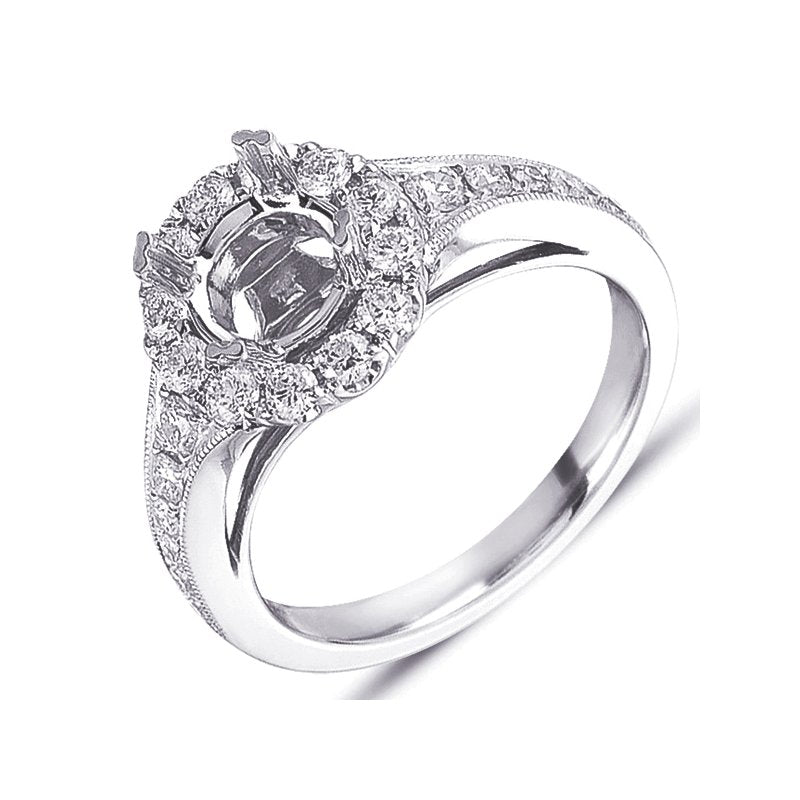 White Gold Halo Engagement Ring