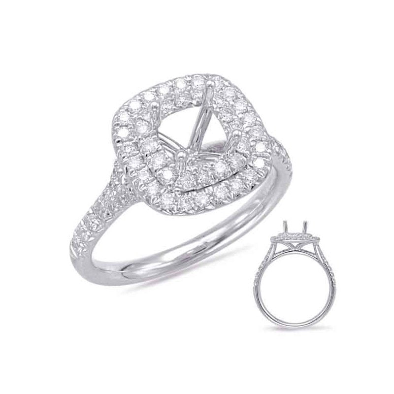 White Gold Halo Engagement Ring