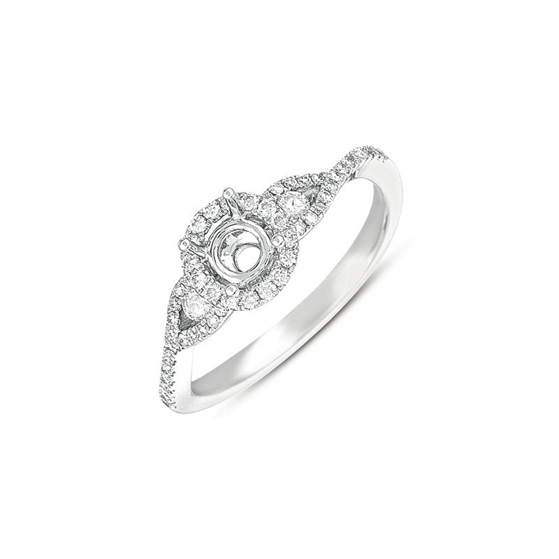 White Gold Halo Engagement Ring