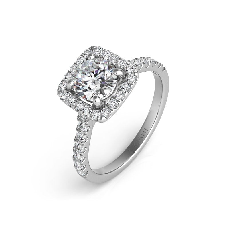 White Gold Halo Engagement Ring