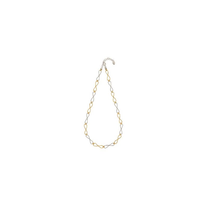 Sterling Silver + Yellow Gold Plated Elongated Infinity Necklace