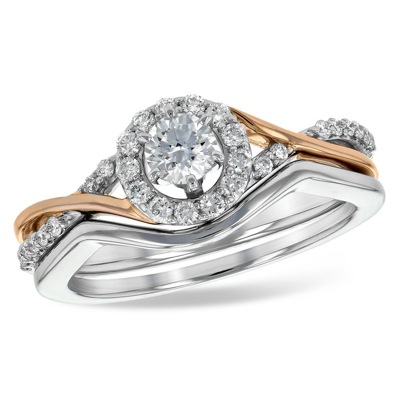 14KT Gold Two-Piece Wedding Set