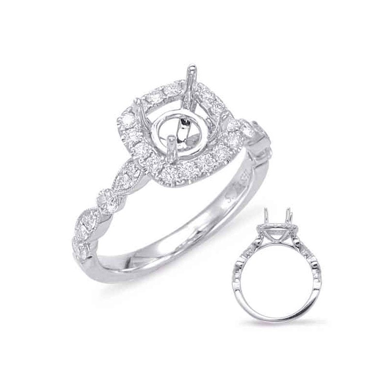 White Gold Halo Engagement Ring