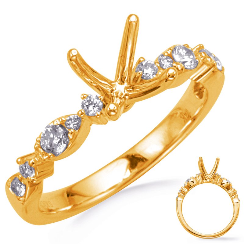 Yellow and White Gold Engagement Ring