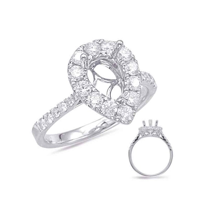 White Gold Halo Engagement Ring