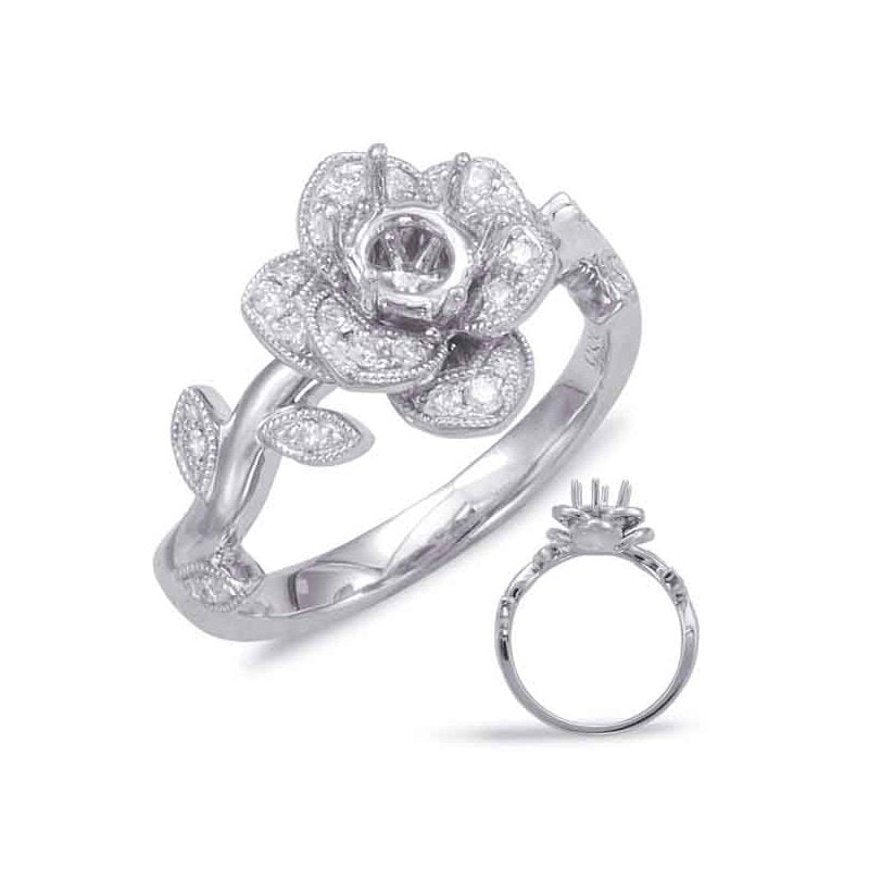 White Gold Halo Engagement Ring