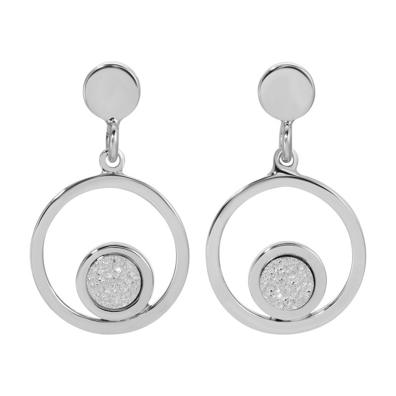 Sterling Silver Applique Circle Earrings