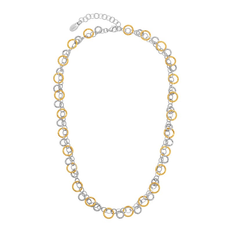 Sterling Silver + Yellow Gold Plated Sparkle And Sparkle Necklace