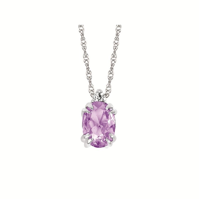 0.02Ctw Diamond & Created Alexandrite Birthstone Pendant