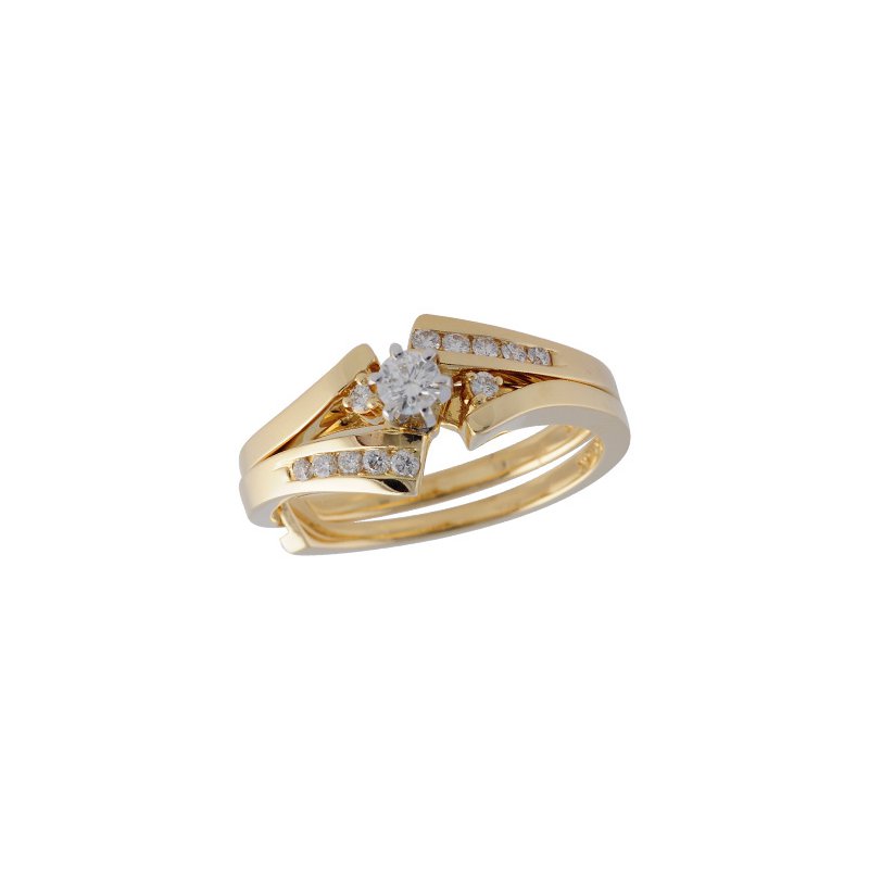 14KT Gold Two-Piece Wedding Set