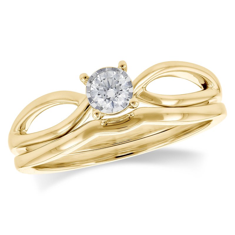 14KT Gold Two-Piece Wedding Set