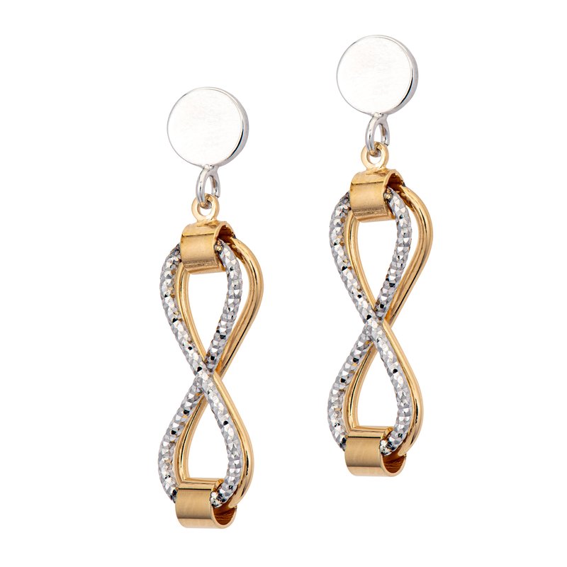 Sterling Silver + Yellow Gold Plated Infinity Earrings