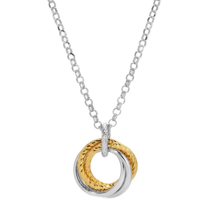 Sterling Silver + Yellow Gold Plated Small Love Knot Necklace