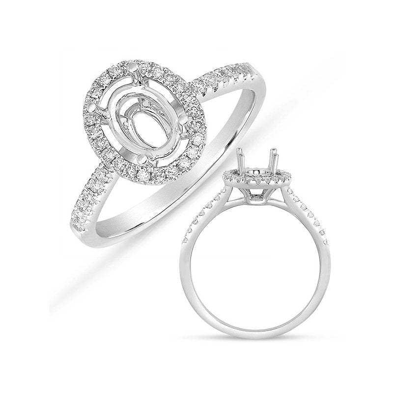 White Gold Halo Engagement Ring