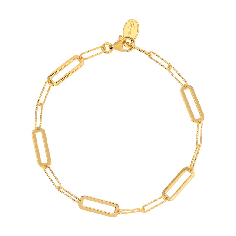 Sterling Silver + Yellow Gold Plated Elegant Rectangle Bracelet