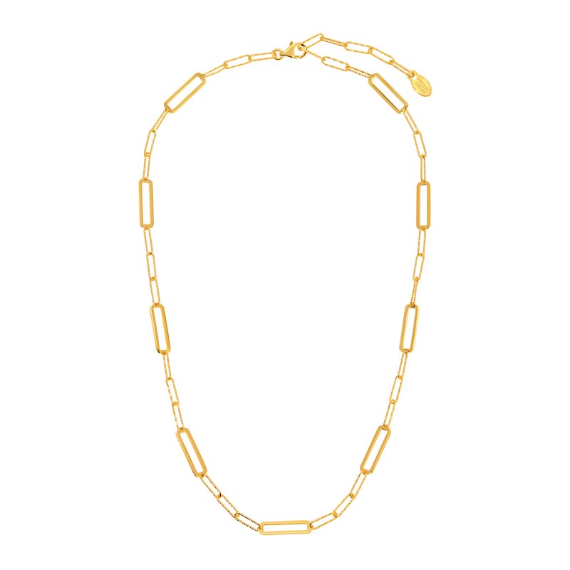 Sterling Silver + Yellow Gold Plated Elegant Rectangle Necklace