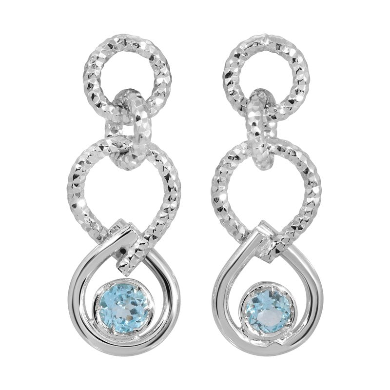 Sterling Silver + Blue Topaz Coda Earrings