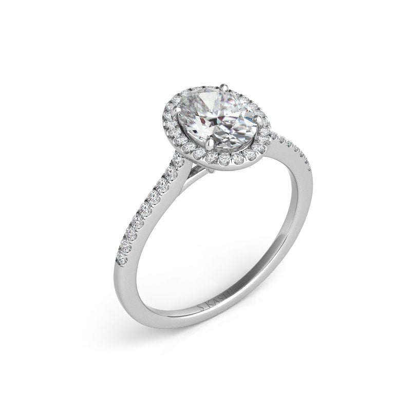 White Gold Halo Engagement Ring