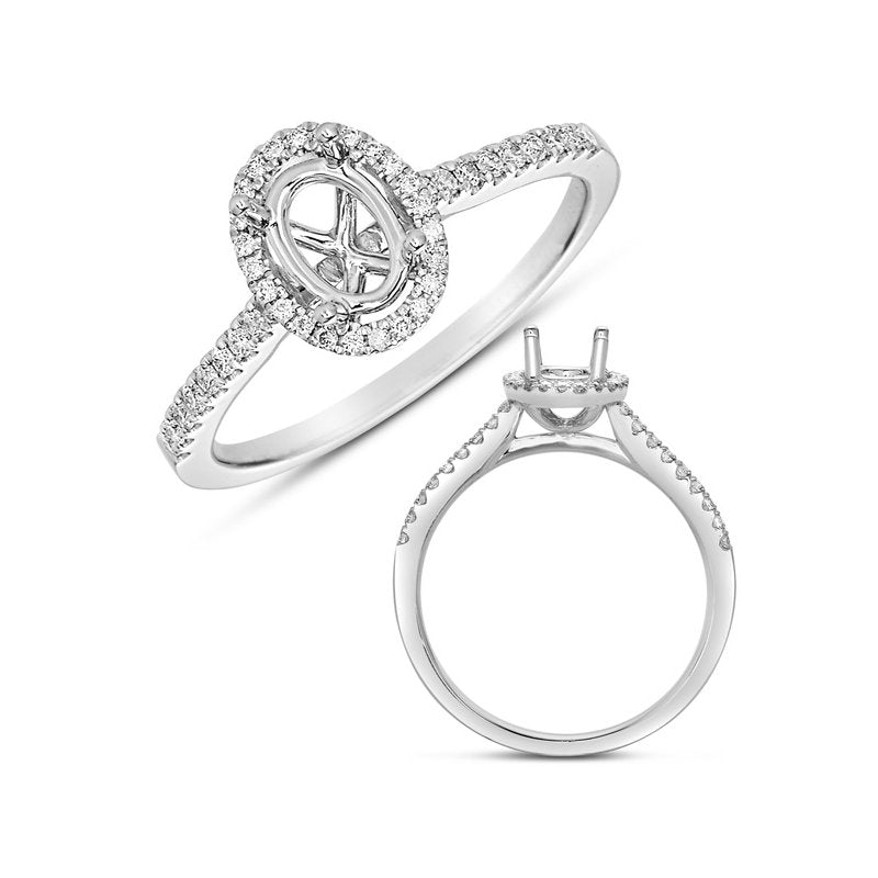 White Gold Halo Engagement Ring