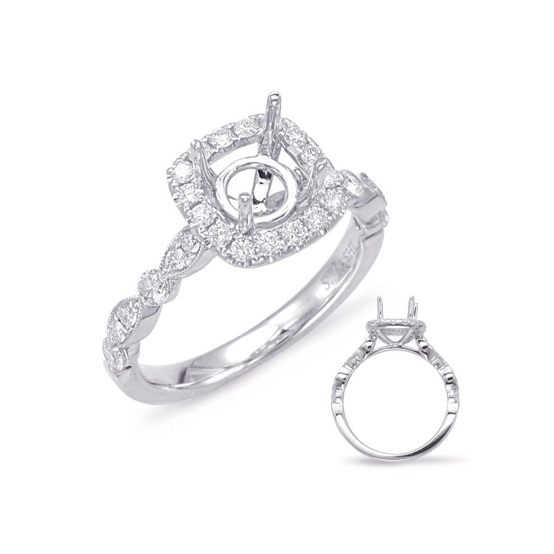 White Gold Halo Engagement Ring