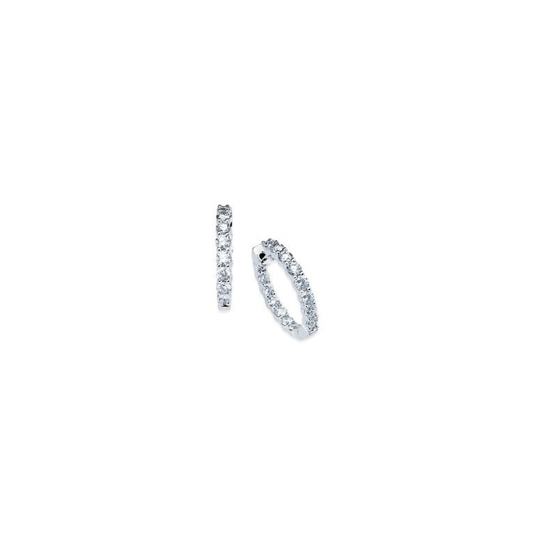 1-1/2 Ctw. Inside Out Diamond Hoop Earrings in 14K Gold