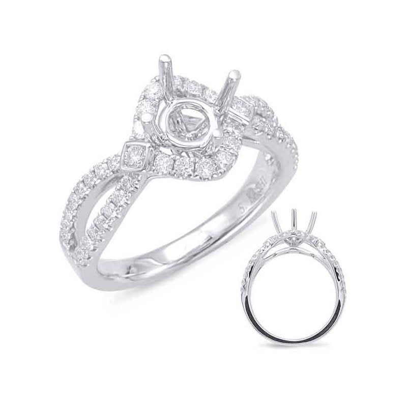 White Gold Halo Engagement Ring