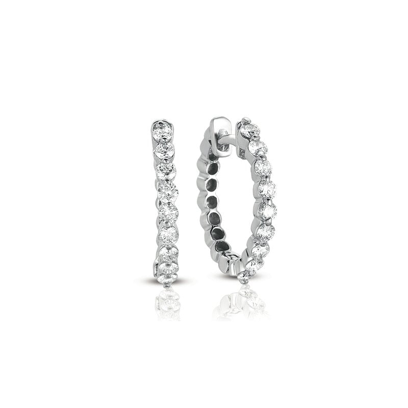White Gold Oval Earring