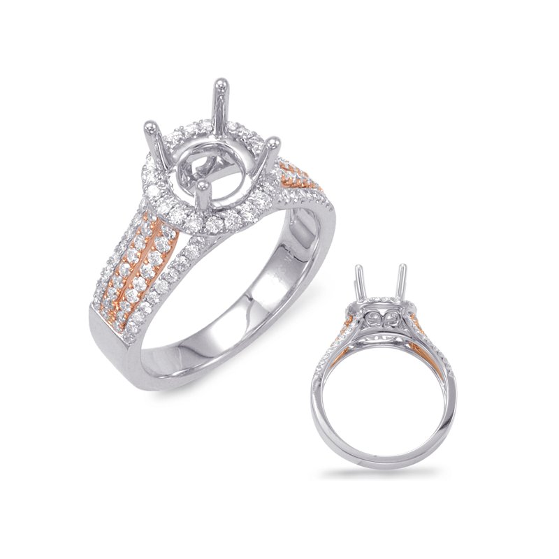 White & Rose Gold Engagement Ring