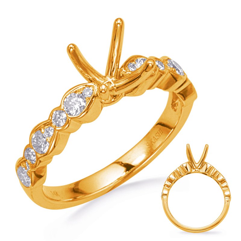 Yellow and White Gold Engagement Ring