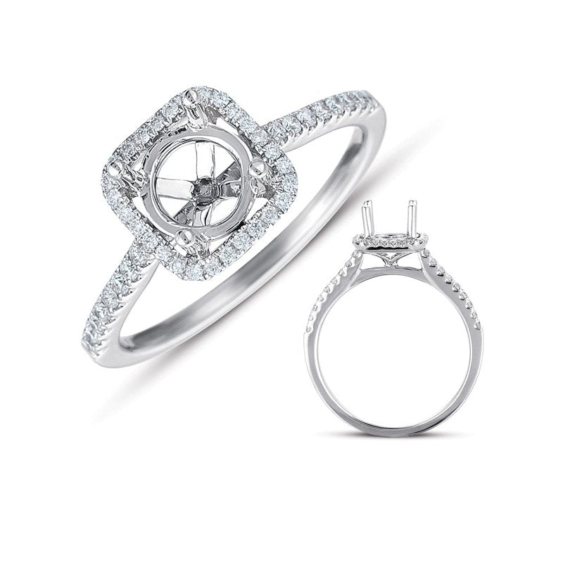 White Gold Halo Engagement Ring