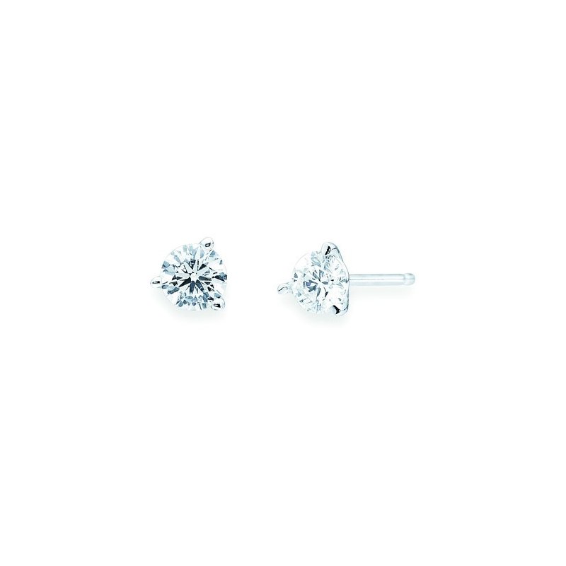 1/5 Ctw. 3 Prong Set Martini Diamond Stud Earrings in 14K Gold