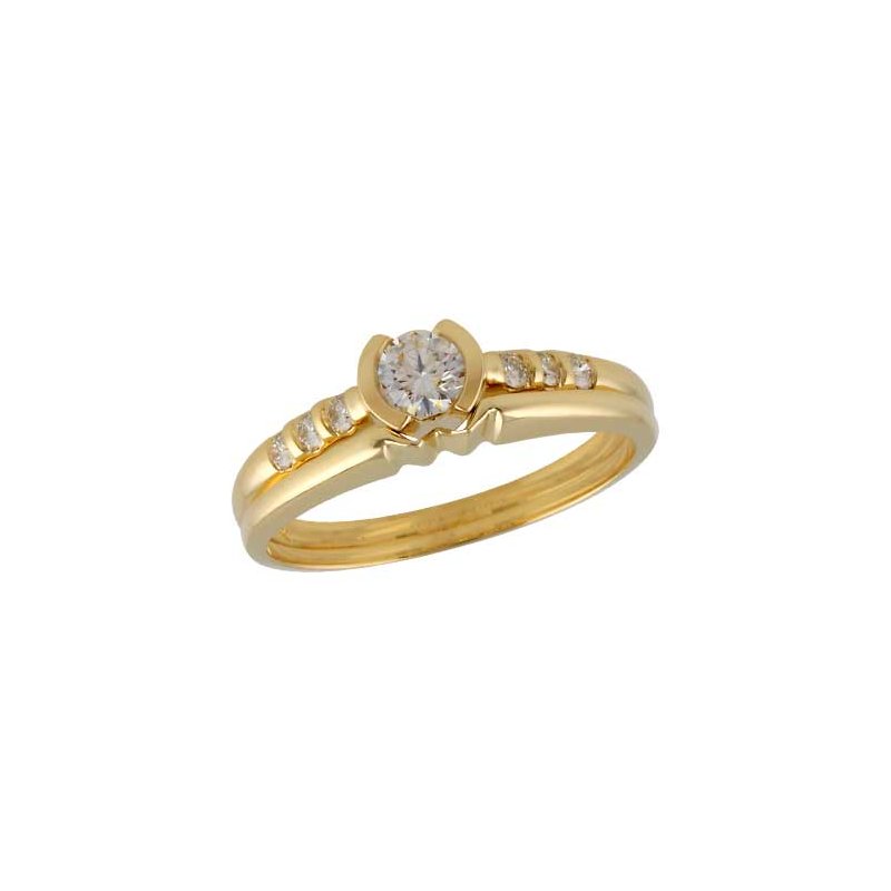 14KT Gold Two-Piece Wedding Set