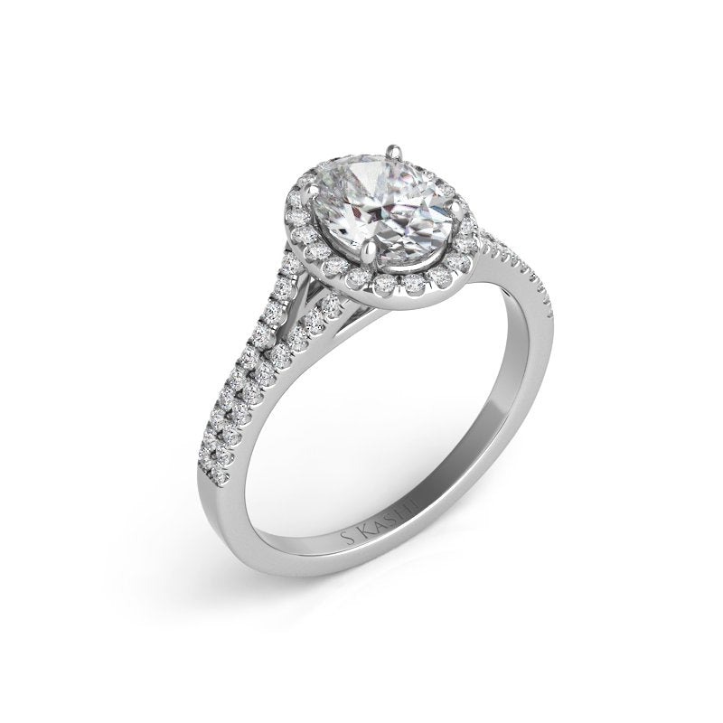 White Gold Halo Engagement Ring