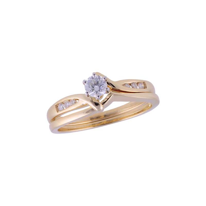 14KT Gold Two-Piece Wedding Set