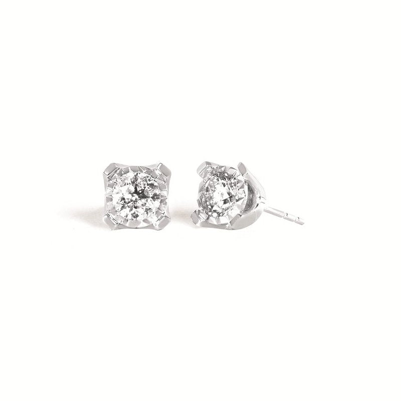 0 Ctw. MP Diamond Stud Earrings in 14K Gold